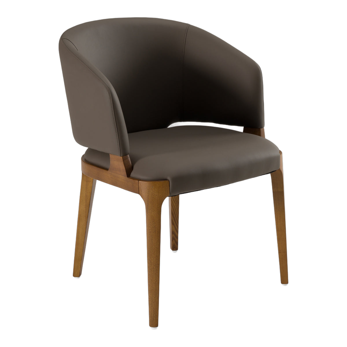 Baskin Brown and Walnut Arm Dining Chair