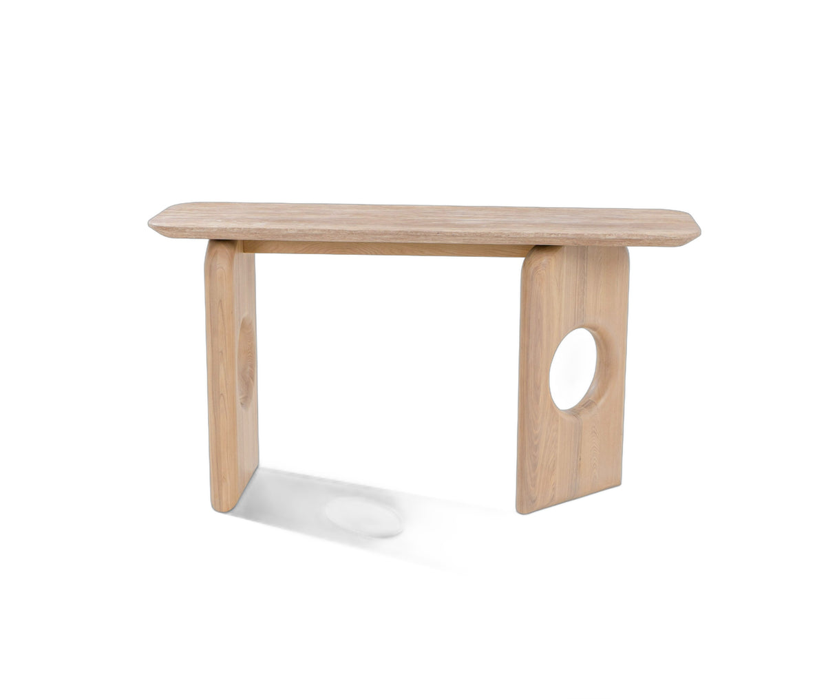 Osaka - Modern Faux Marble + Natural Ash Console Table