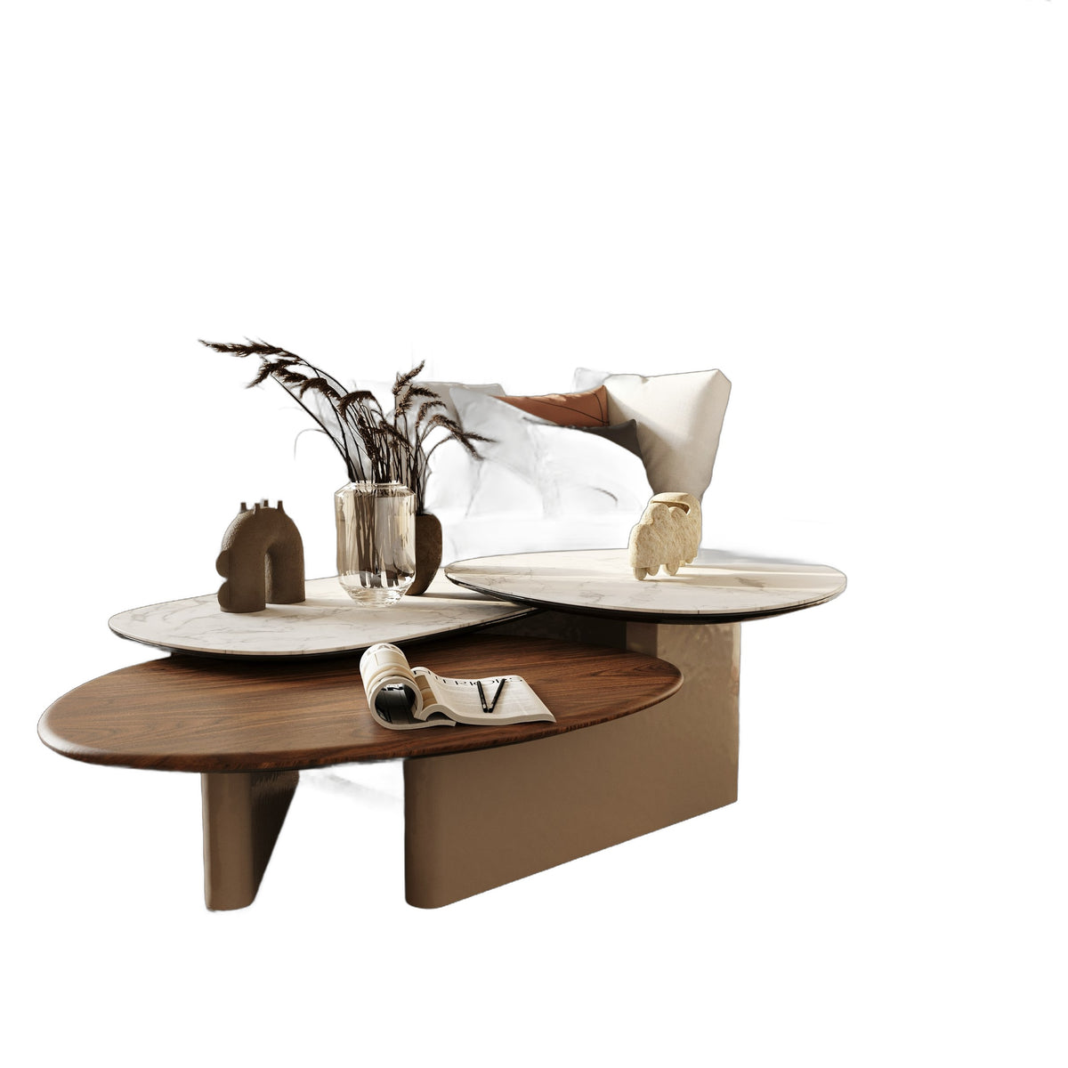Robson - Modern Ceramic + Walnut Coffee Table