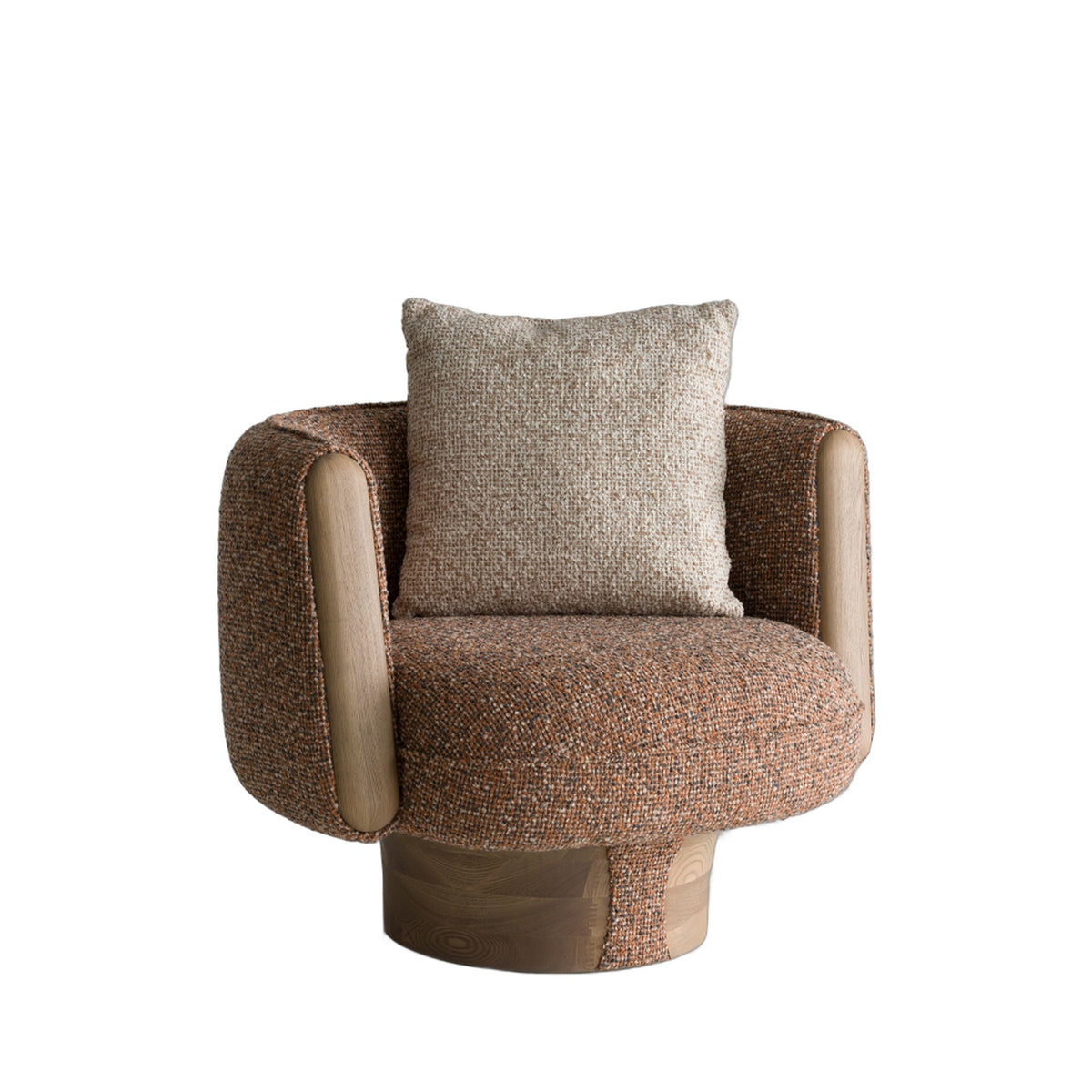 Raywood - Modern Multicolored Boucle Fabric + Ash Accent Chair