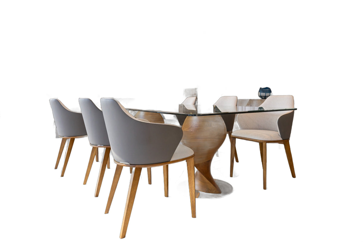 Megan Modern Beige & Grey Dining Chair