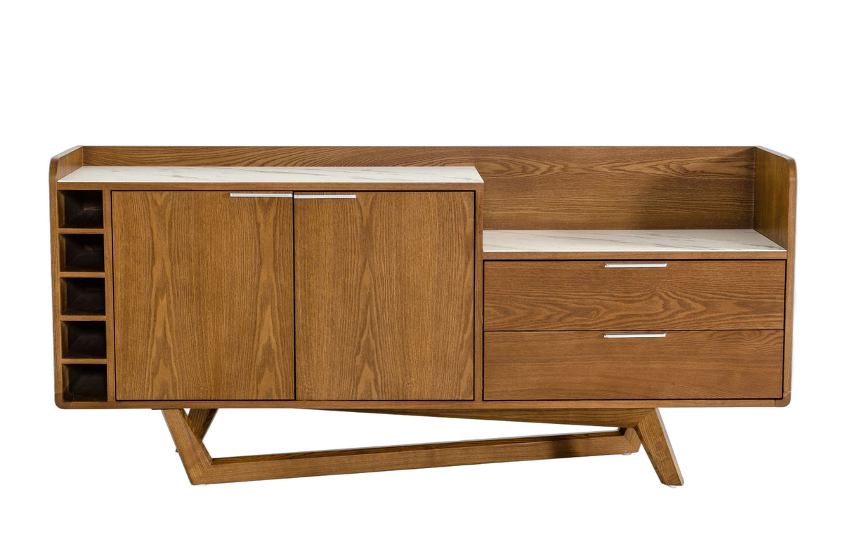 James - Contemporary Walnut & White Buffet