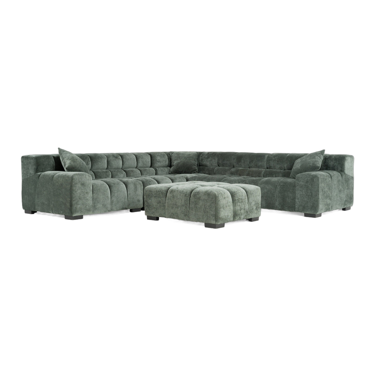 Ludwig - Modern Dark Green Fabric Modular Sectional