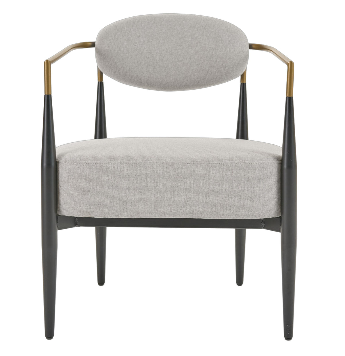 Liberty - Modern Light Grey Fabric + Black & Gold Accent Chair