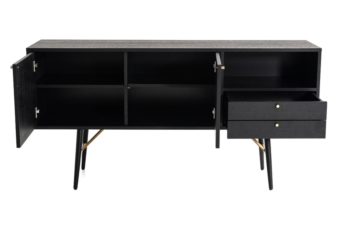 Billy Modern Black Oak & Gold Buffet