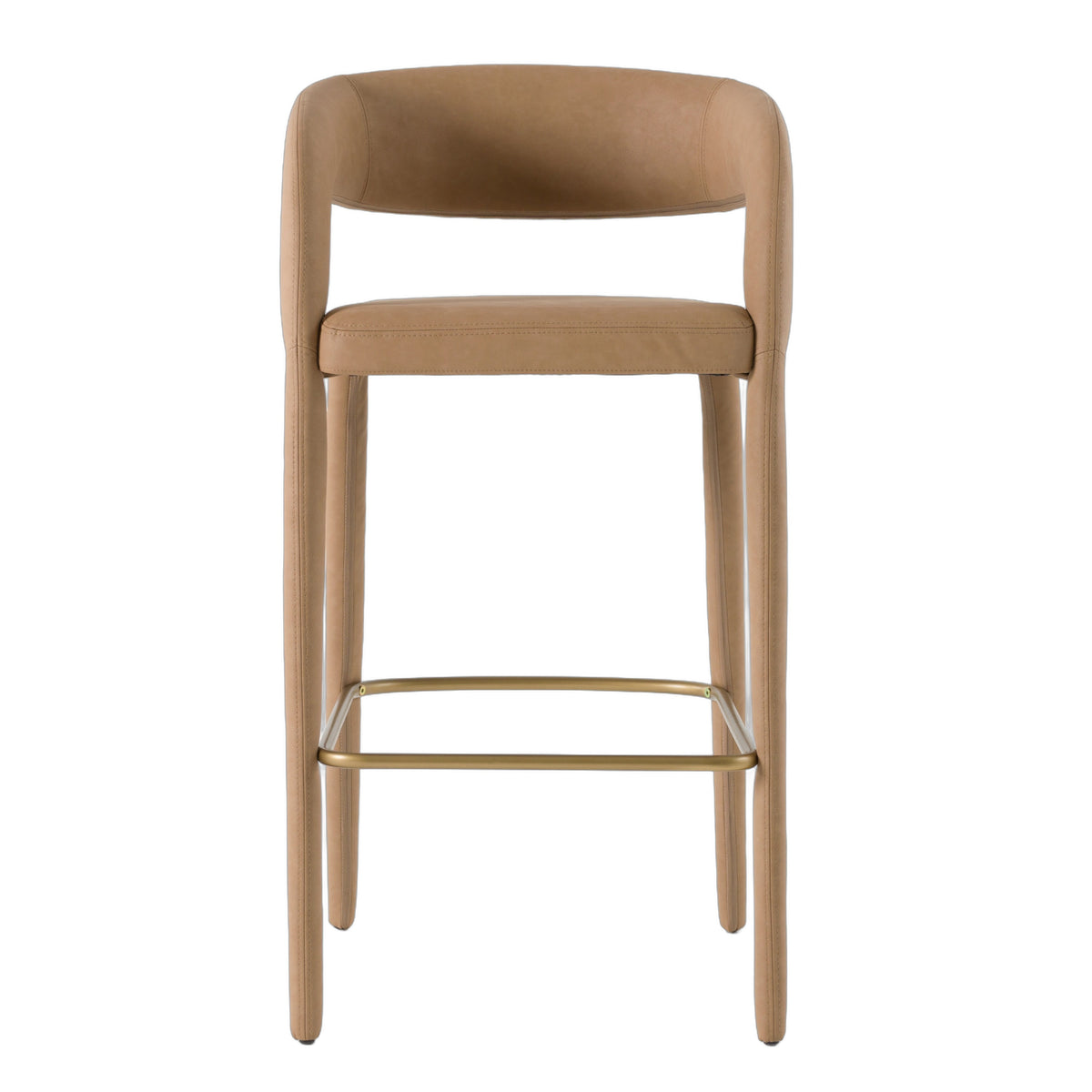 Faerron - Modern Tan Leatherette Bar Chair