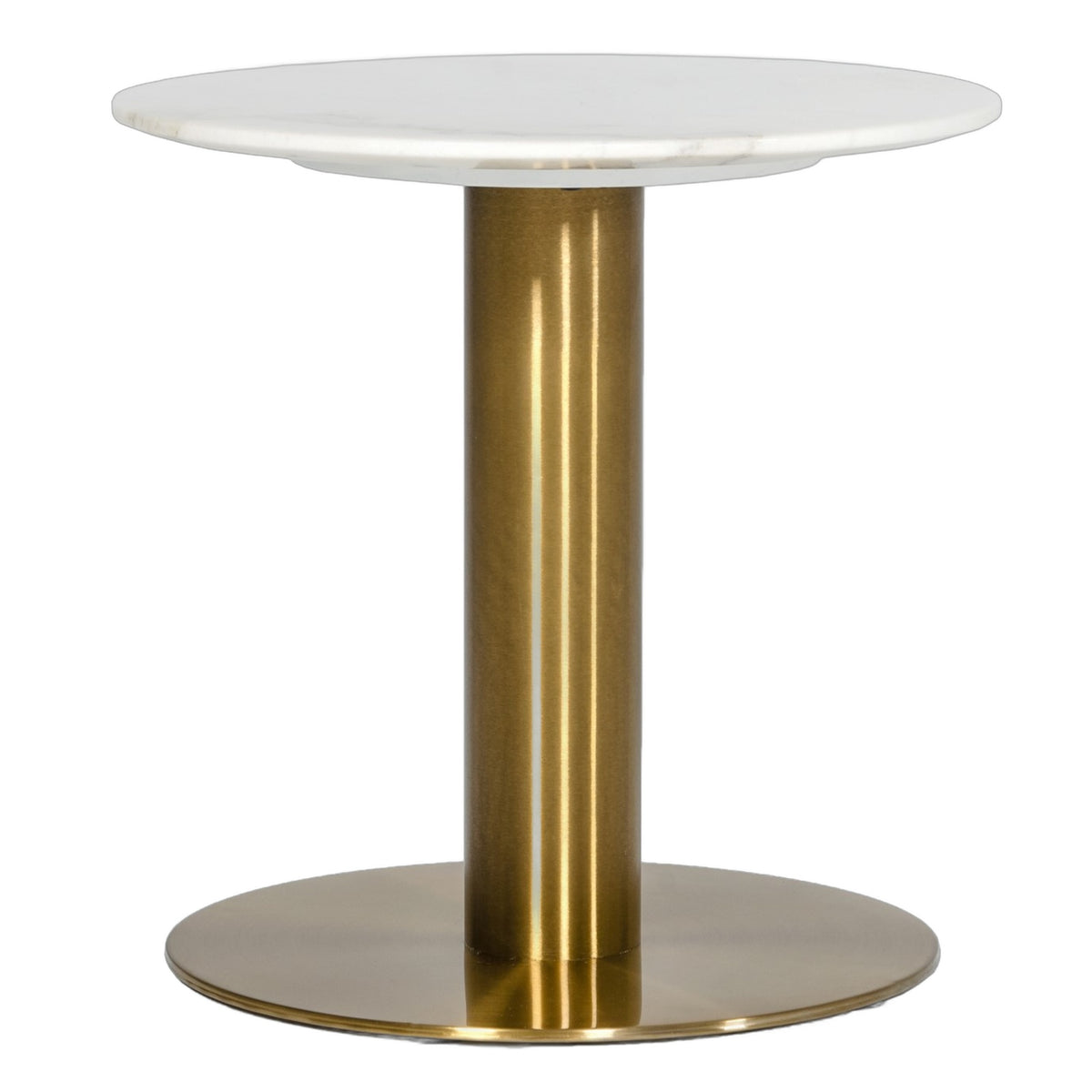 Fairway - Glam White Marble and Brushed Gold End Table