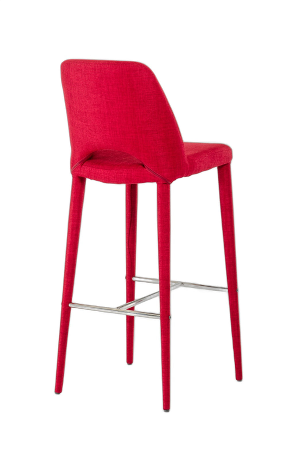 Williamette Mid-Century Red Fabric Bar Stool