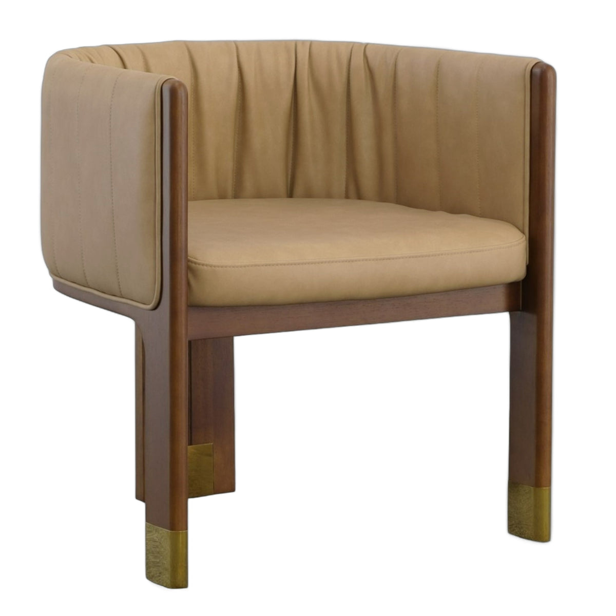Elati - Tan Vegan Leather Dining Chair