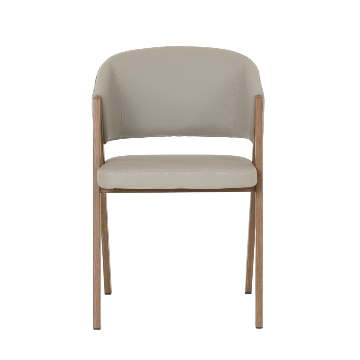 Marcus - Modern Light Grey Vegan Leather Dining Chair (Set of 2)