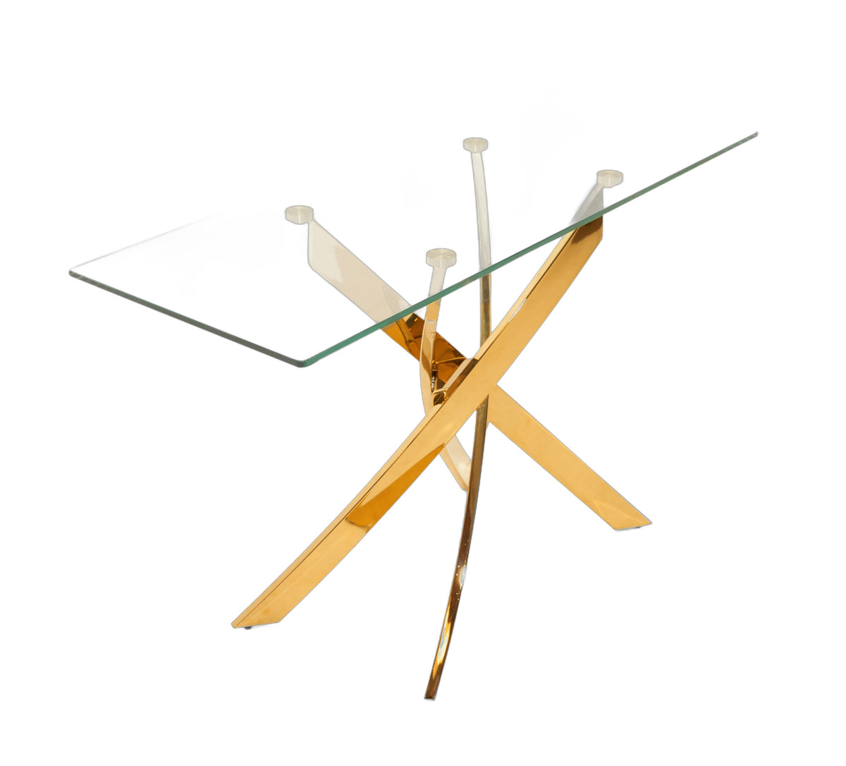 Pyrite Modern Glass and Gold Console Table