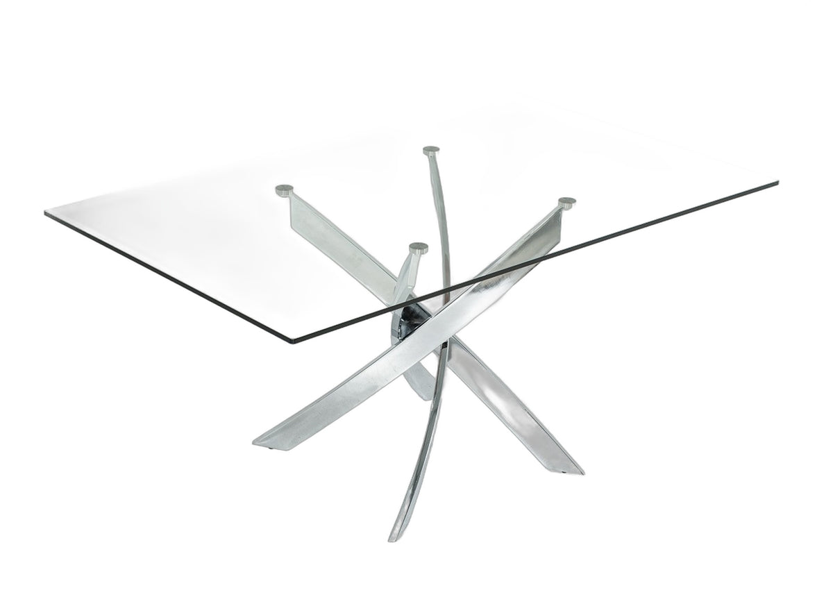 Pyrite Modern Rectangular Glass Dining Table