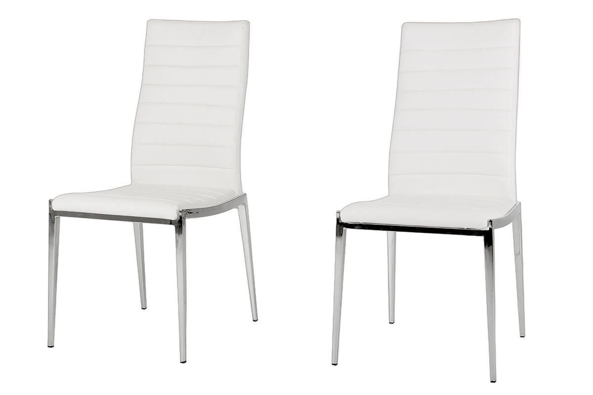 Libby - Modern White Leatherette Dining Chair (Set of 2)