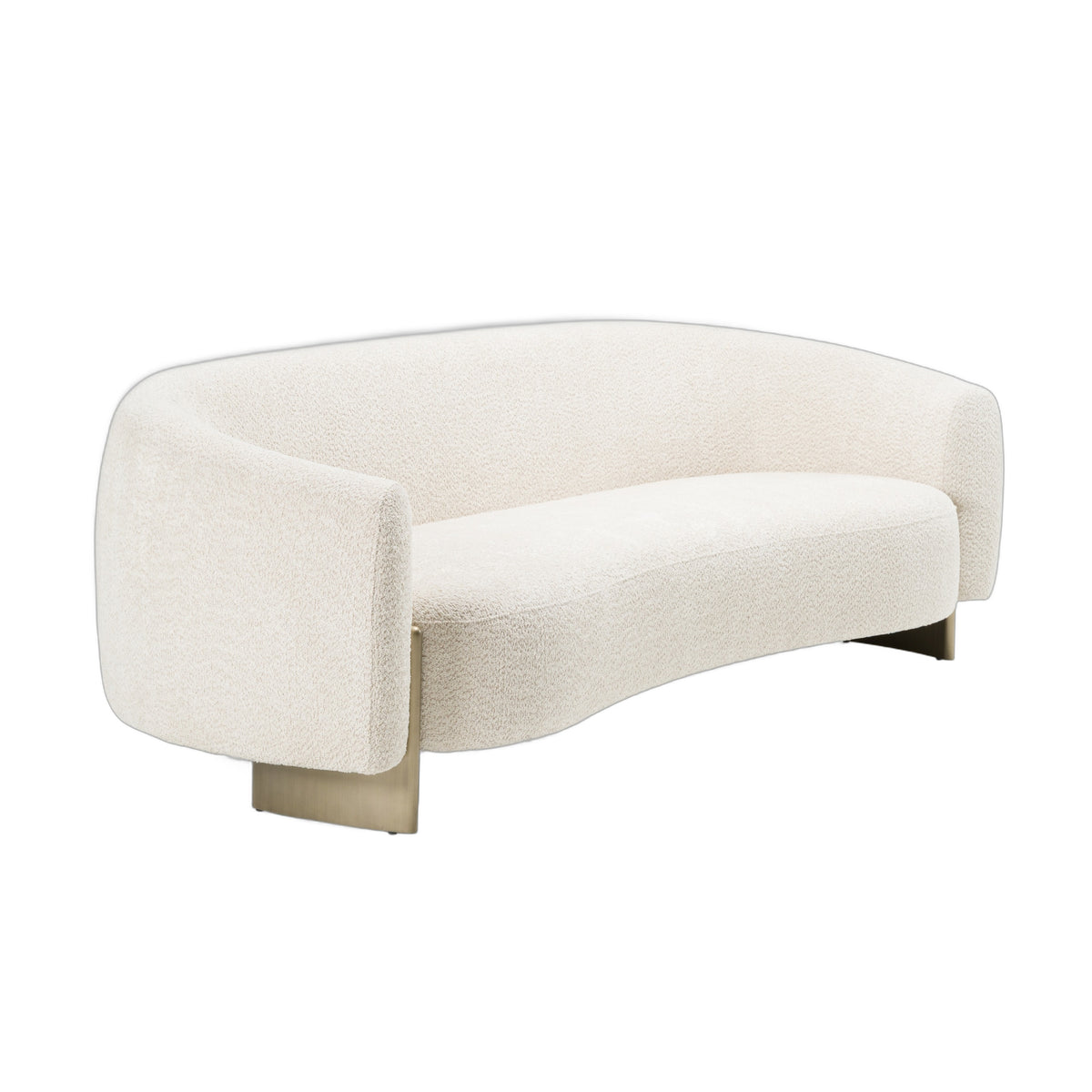 Thrive - Modern Beige Fabric + Antique Brass Sofa