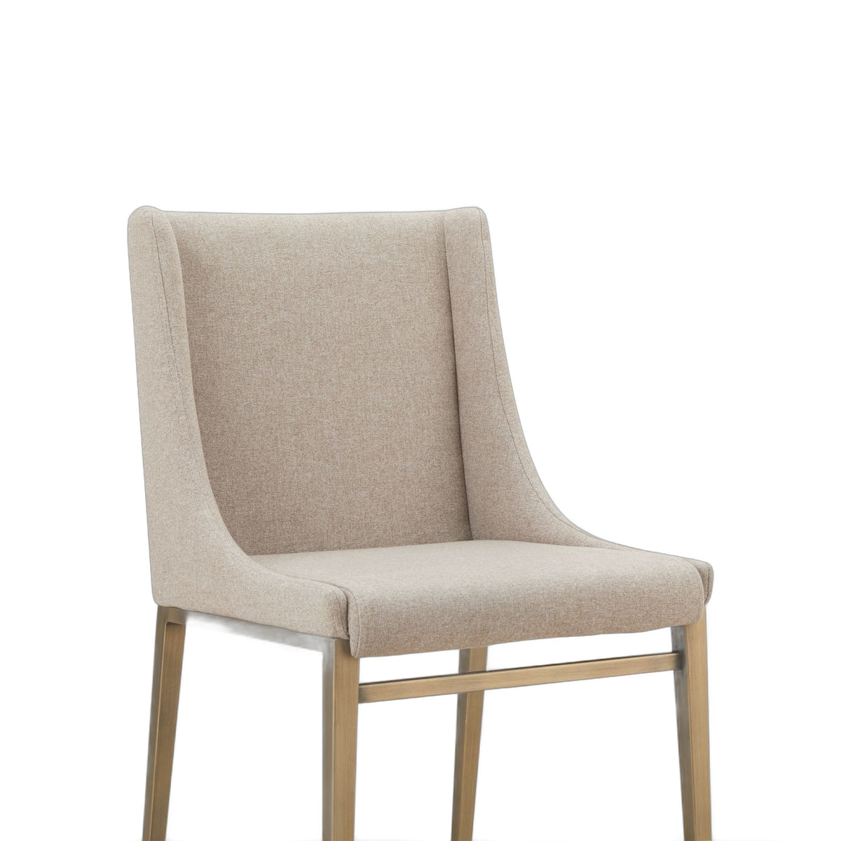 Mimi - Contemporary Beige + Brass Dining Chair (Set of 2)