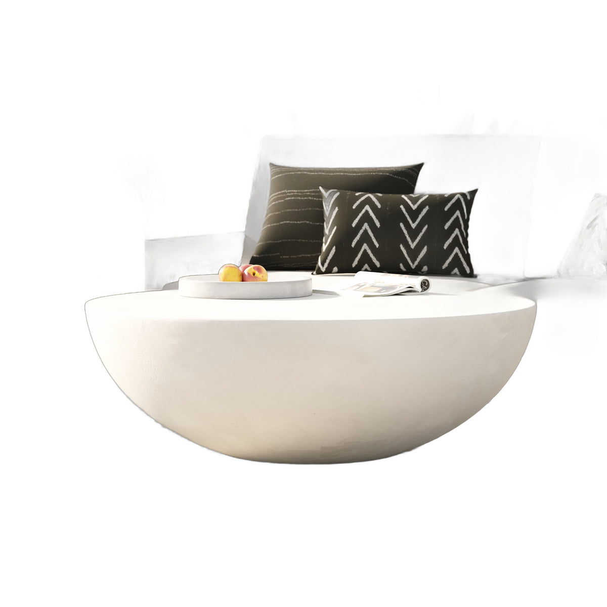 Bronte - Modern White Concrete Round Coffee Table