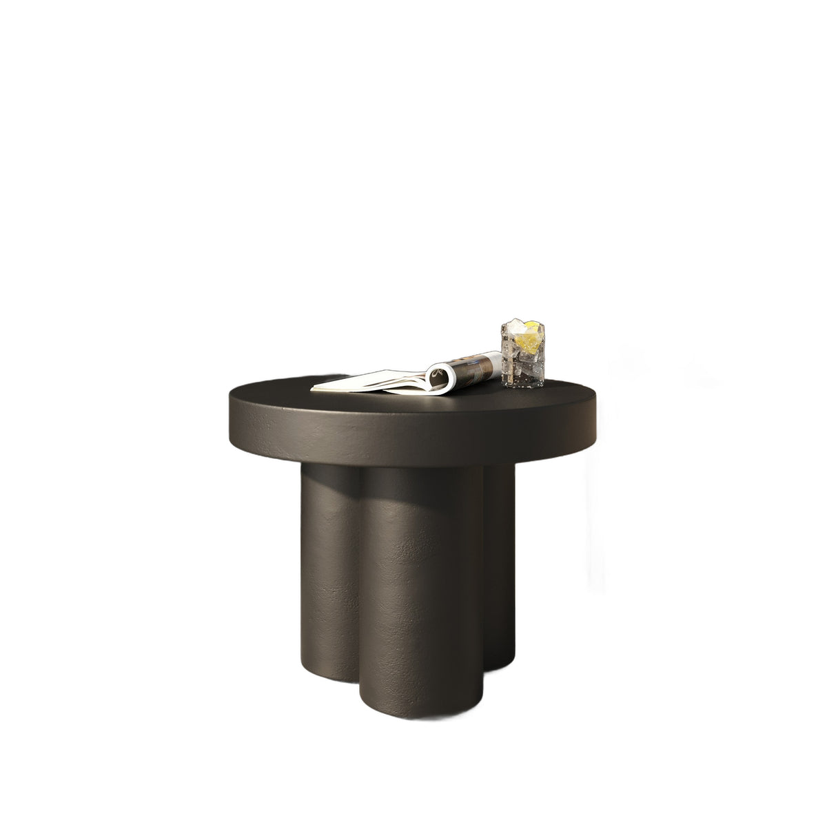 Bruni - Modern Black Concrete End Table