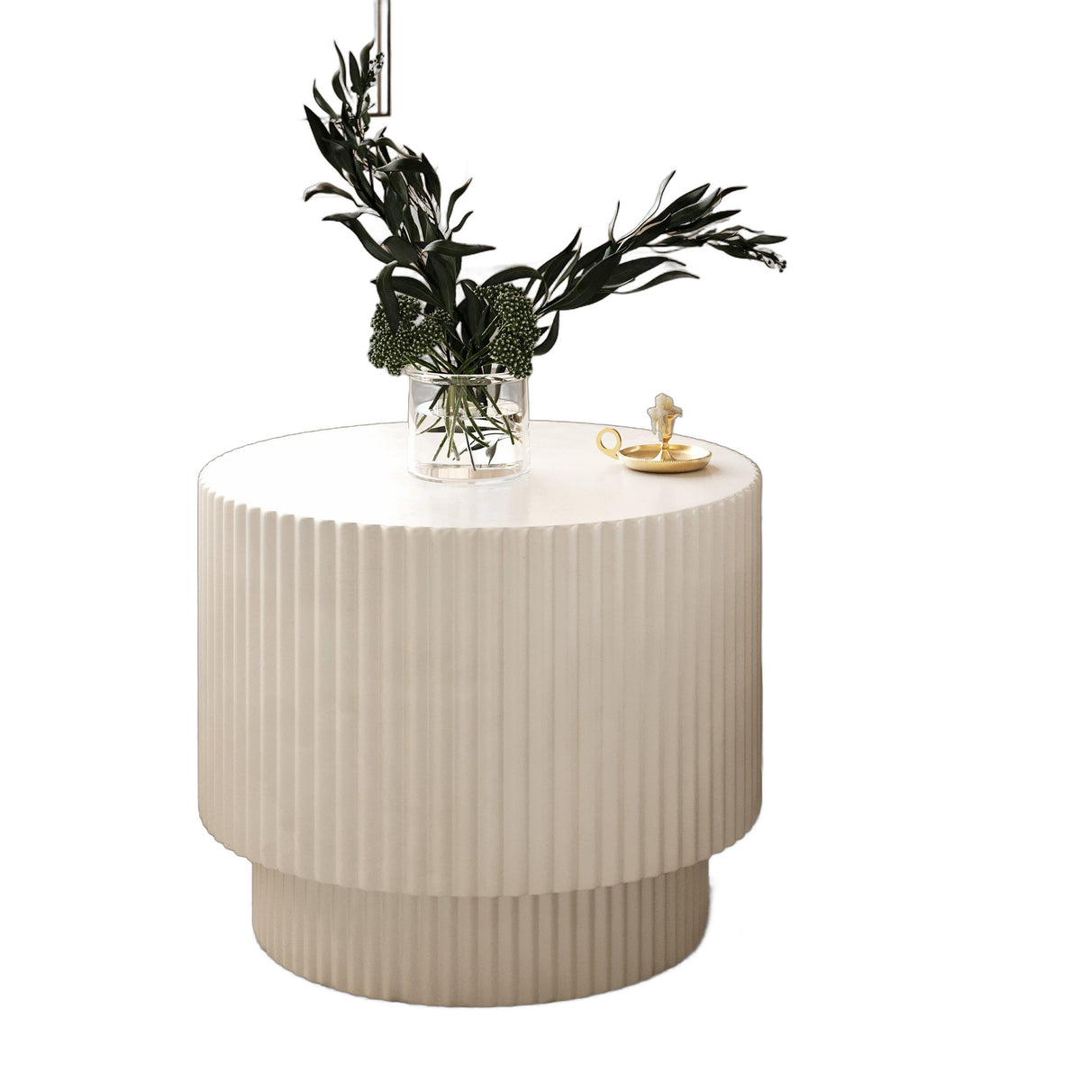 Gruver - Modern White Concrete End Table