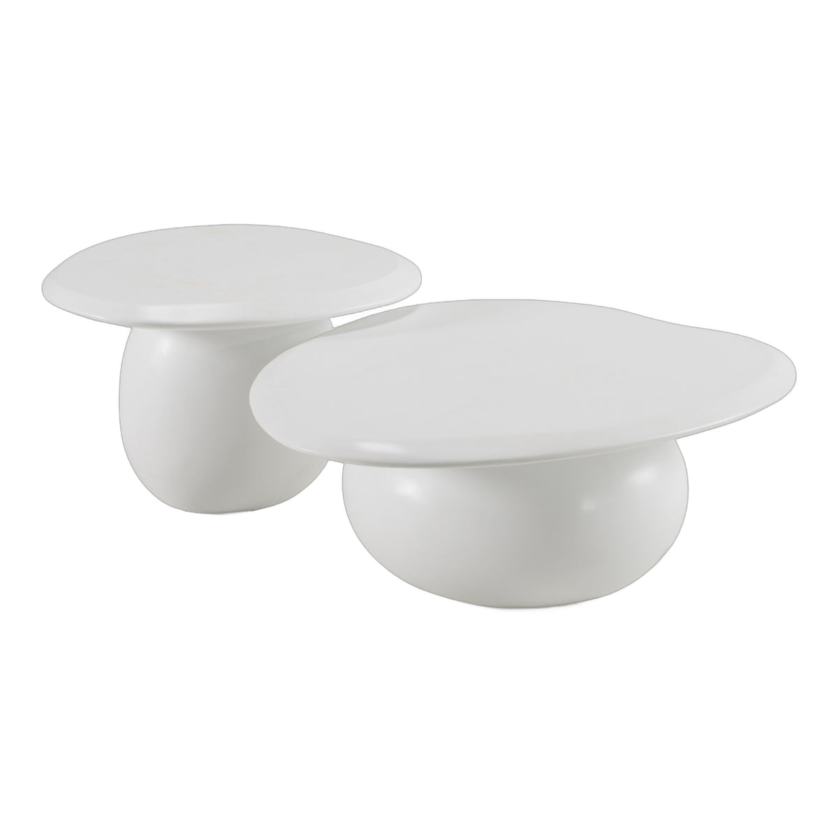 Kalvin - Modern Ivory Concrete Nesting Coffee Table Set