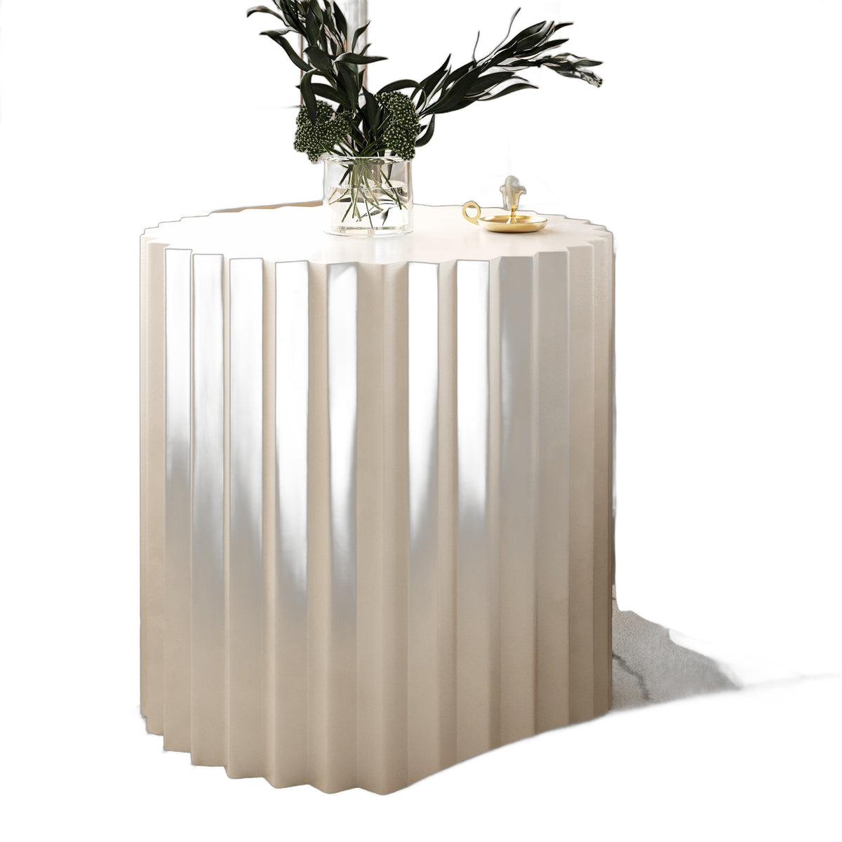 Evadale - Modern White Concrete End Table