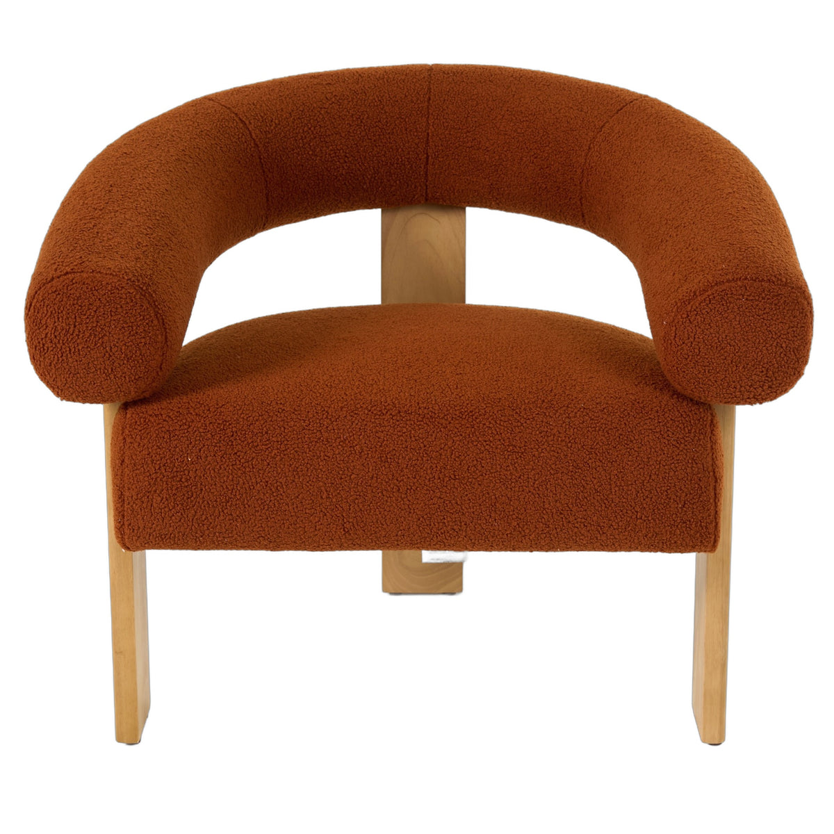 Nocona - Modern Rust Fabric + Wood Accent Chair