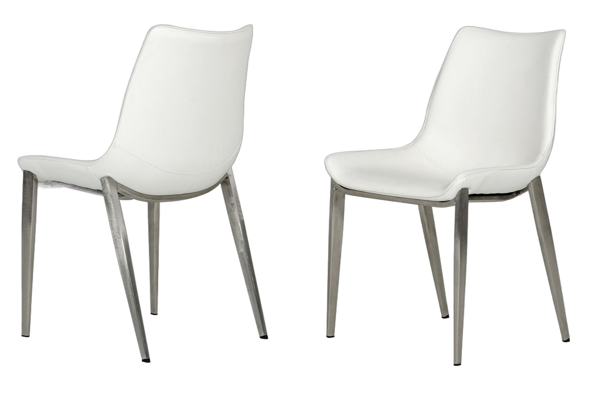Frasier - Modern White Eco-Leather Dining Chair (Set of 2)