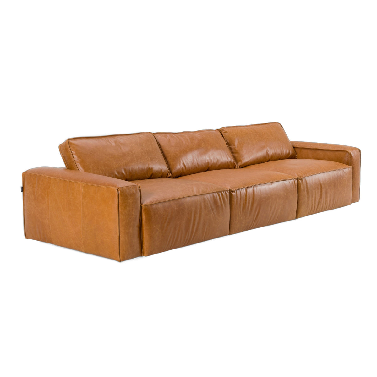 Cambria - Modern Cognac Leather Sofa