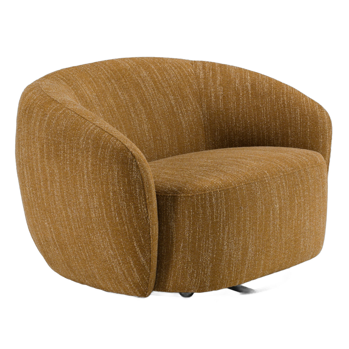 Norris - Modern Mustard Fabric Swivel Accent Chair
