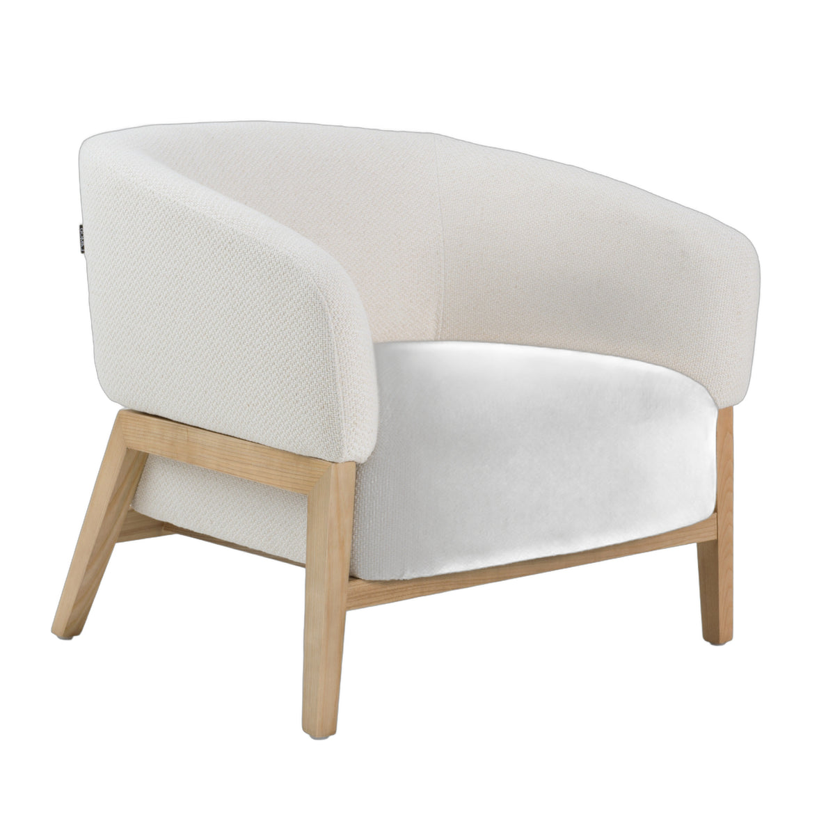 Giselle - Mid-Century Modern Off-White Fabric Accent Chair