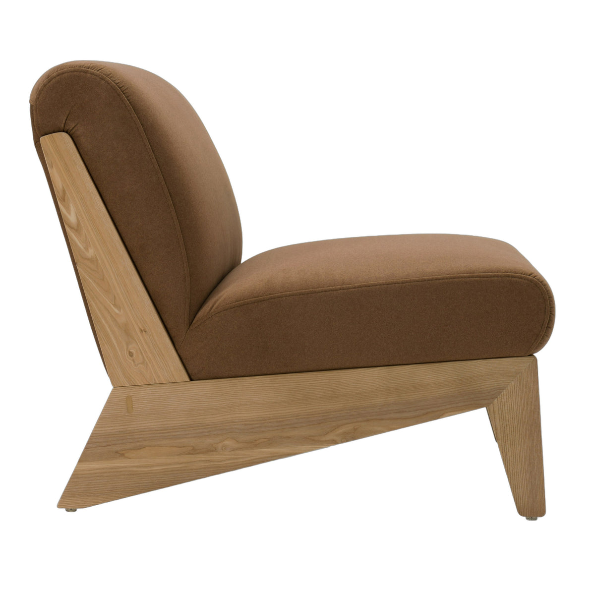 Vance - Modern Brown Fabric + Wood Accent Chair