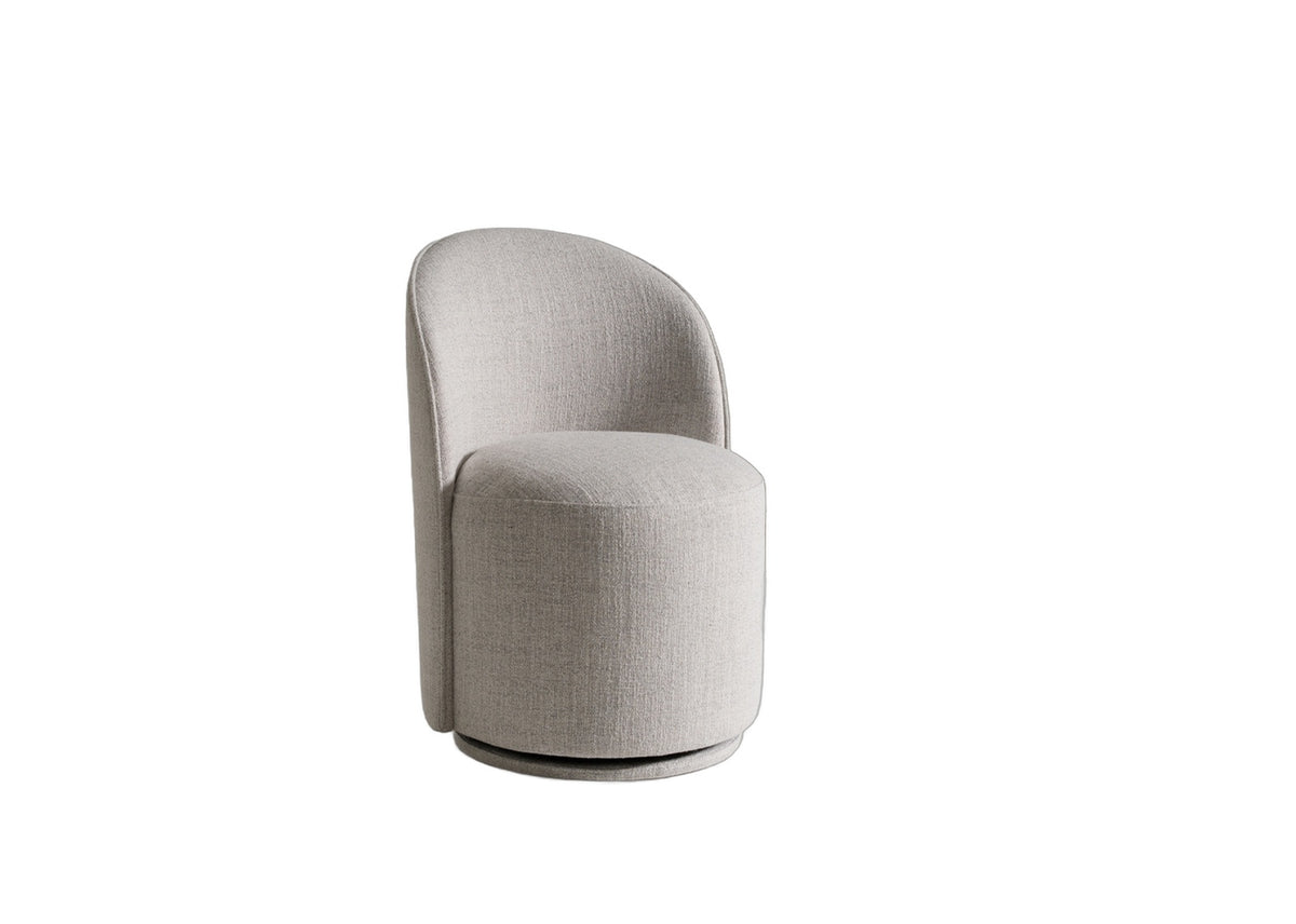 Correa - Modern Light Grey Fabric Swivel Dining Chair