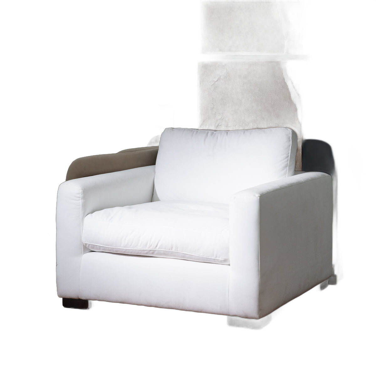 Poppy - Modern White Fabric Lounge Chair