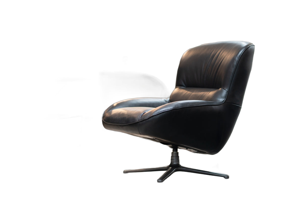 Theo - Modern Black Leather Accent Chair