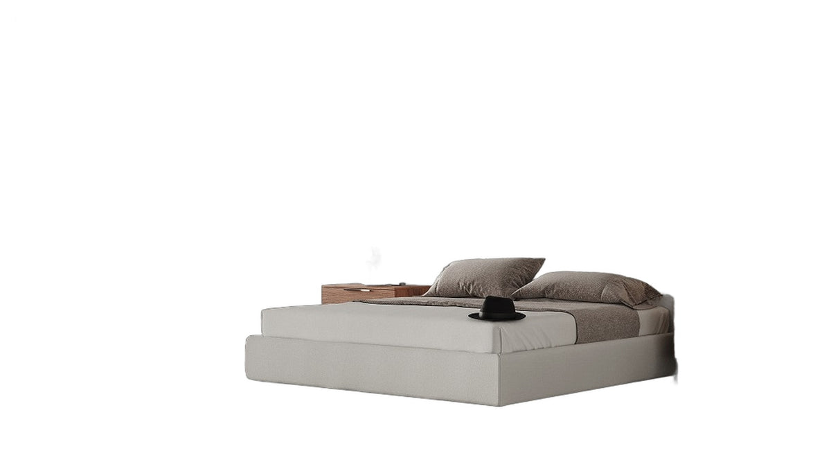 Valhalla - Contemporary White Fabric EK Bed