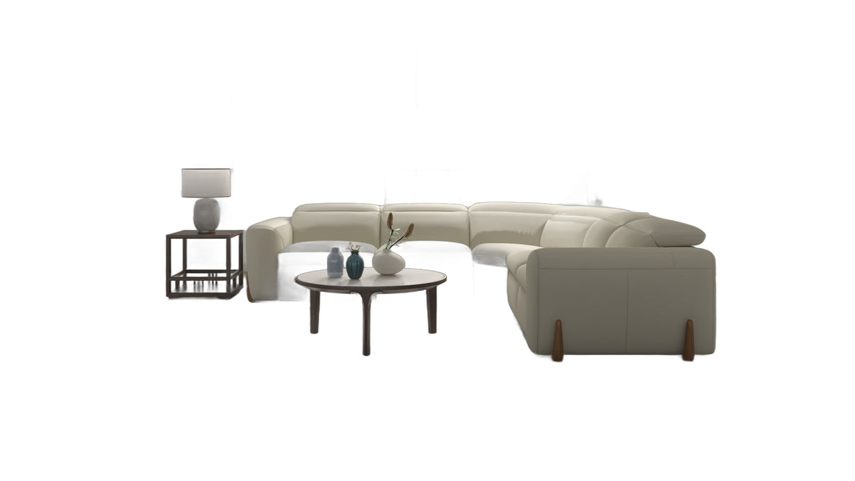 Conrad - Modern Beige Fabric Sectional Sofa With 3 Recliners