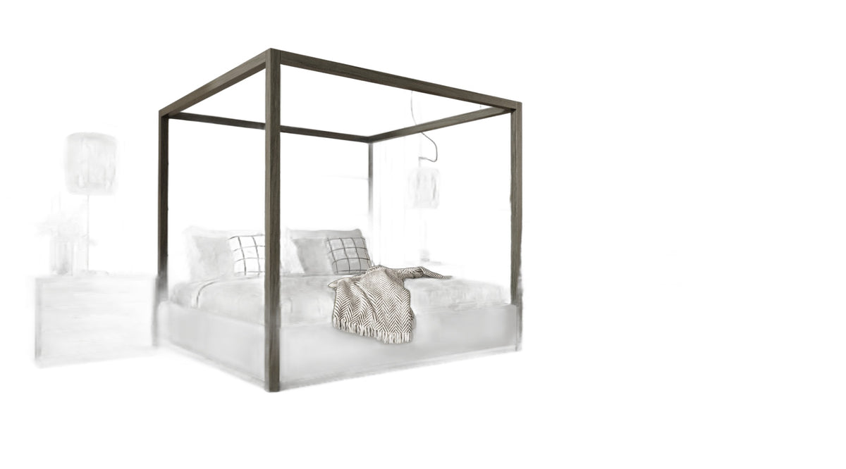 Manhattan - Contemporary Canopy Grey Bed