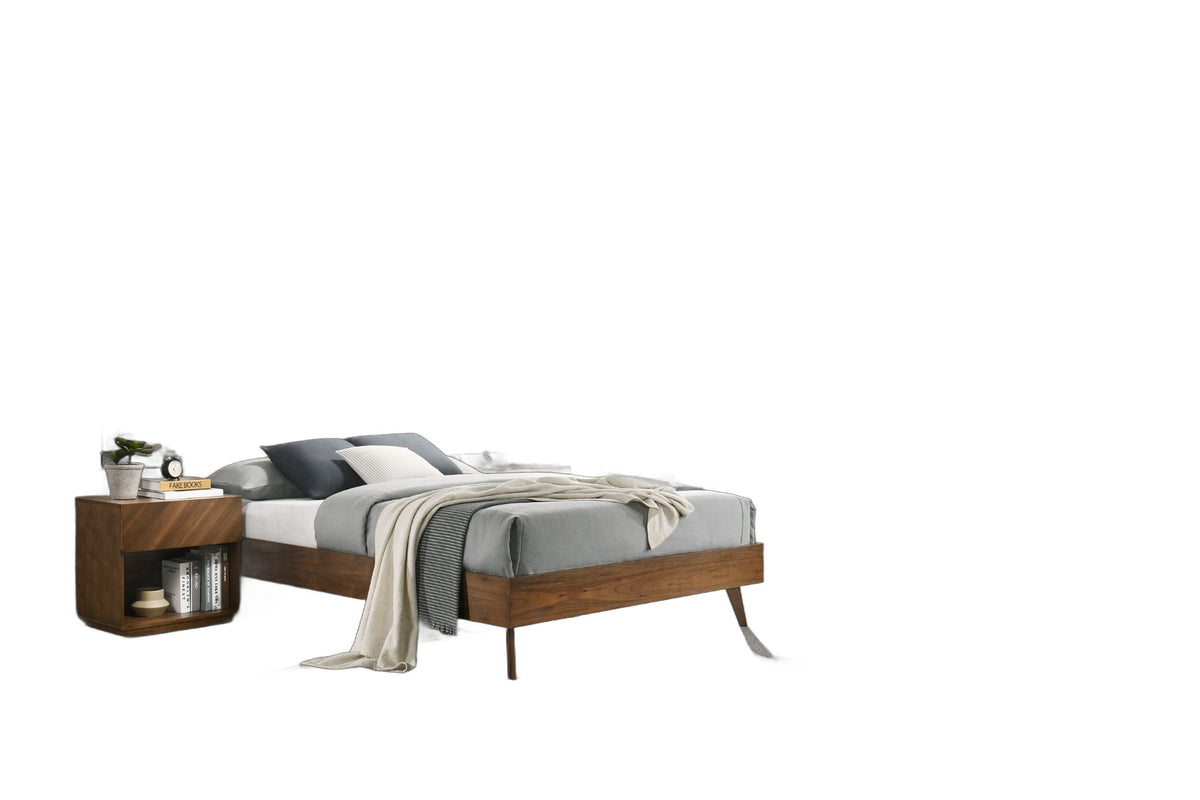Kamela -Modern Walnut Bed