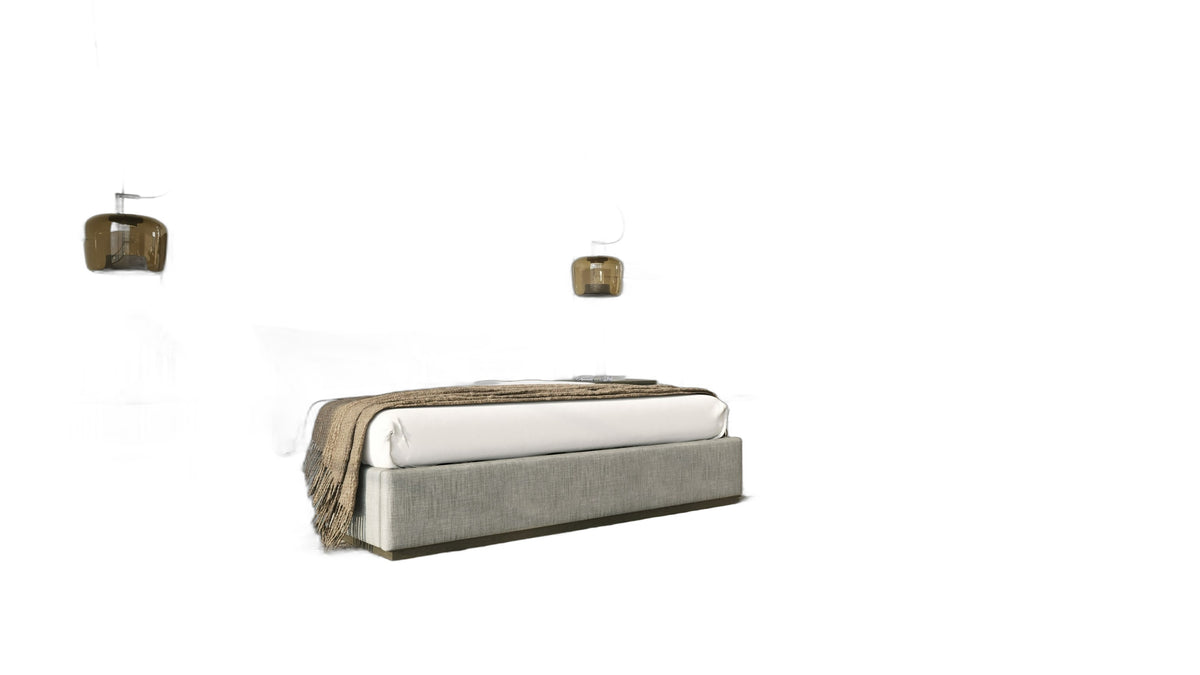 Santa Barbara + Santa Monica - Modern Grey Fabric + Grey Wash Bedroom Set