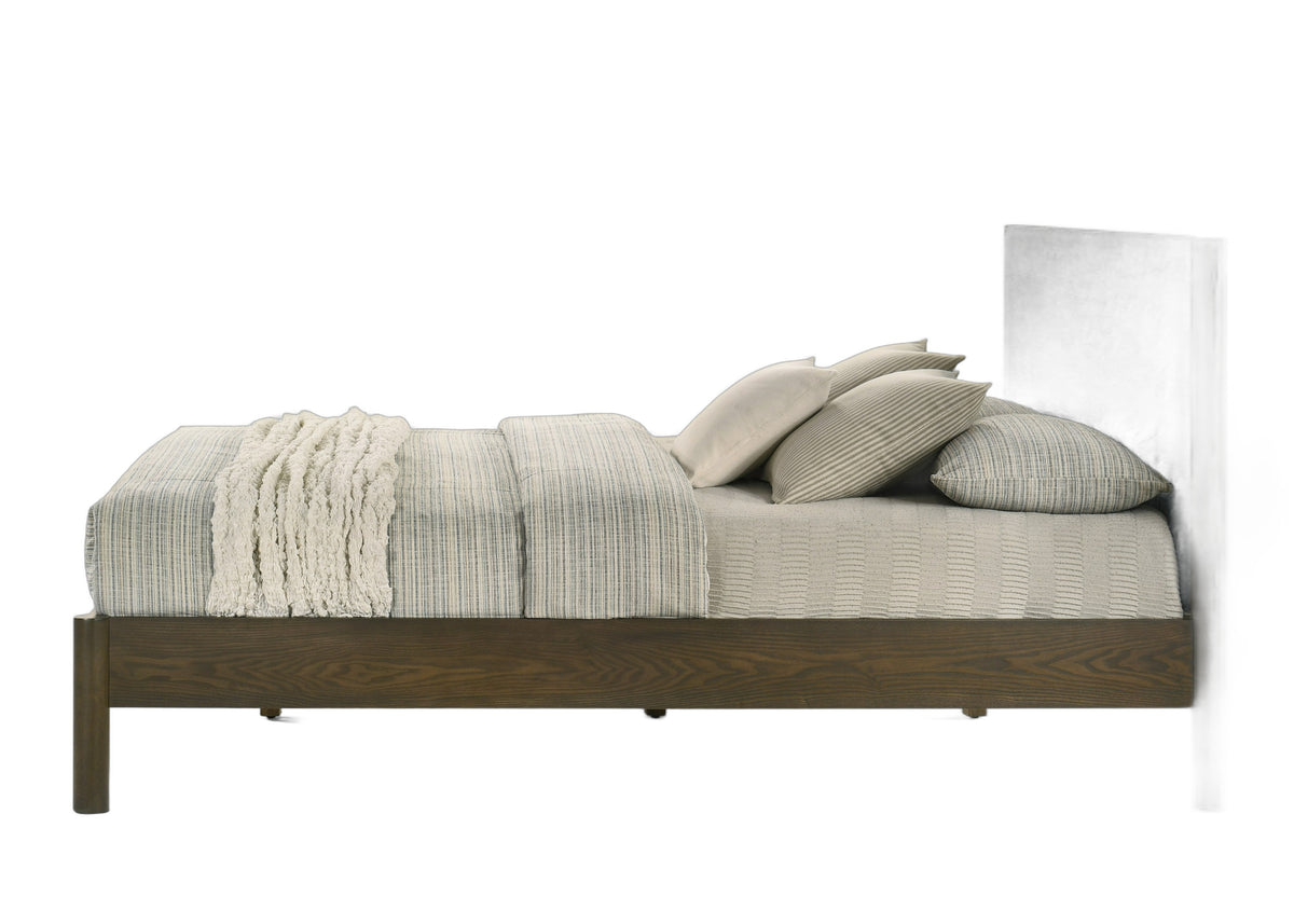 Carolina - Modern Grey Fabric + Wenge Bed
