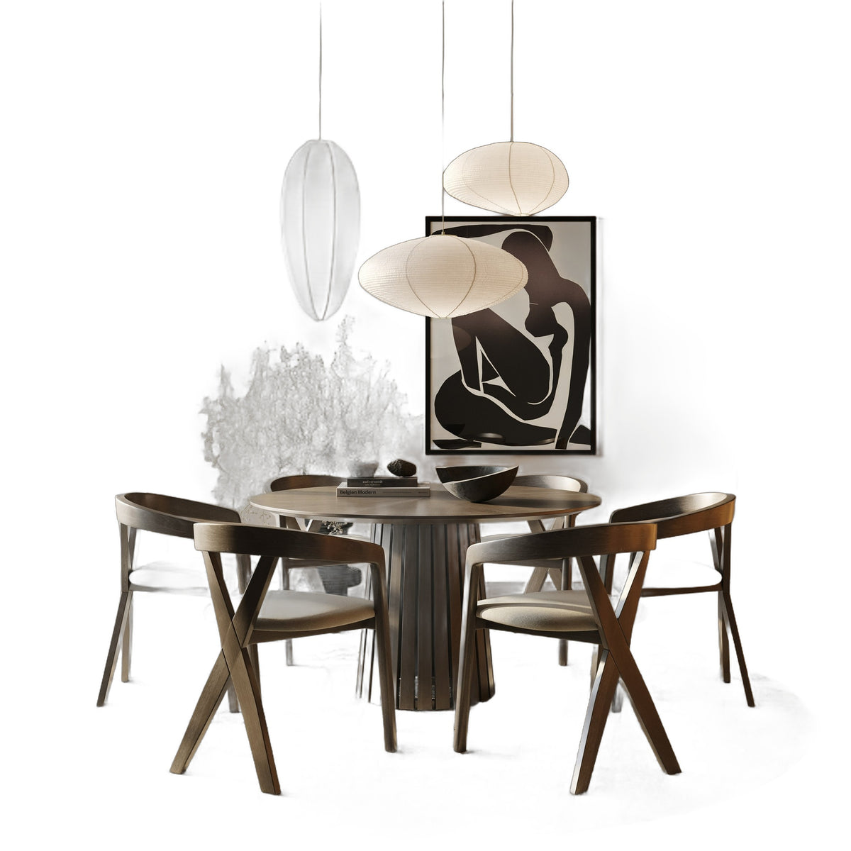 Weiss - Mid-Century Modern Wenge Round Dining Table