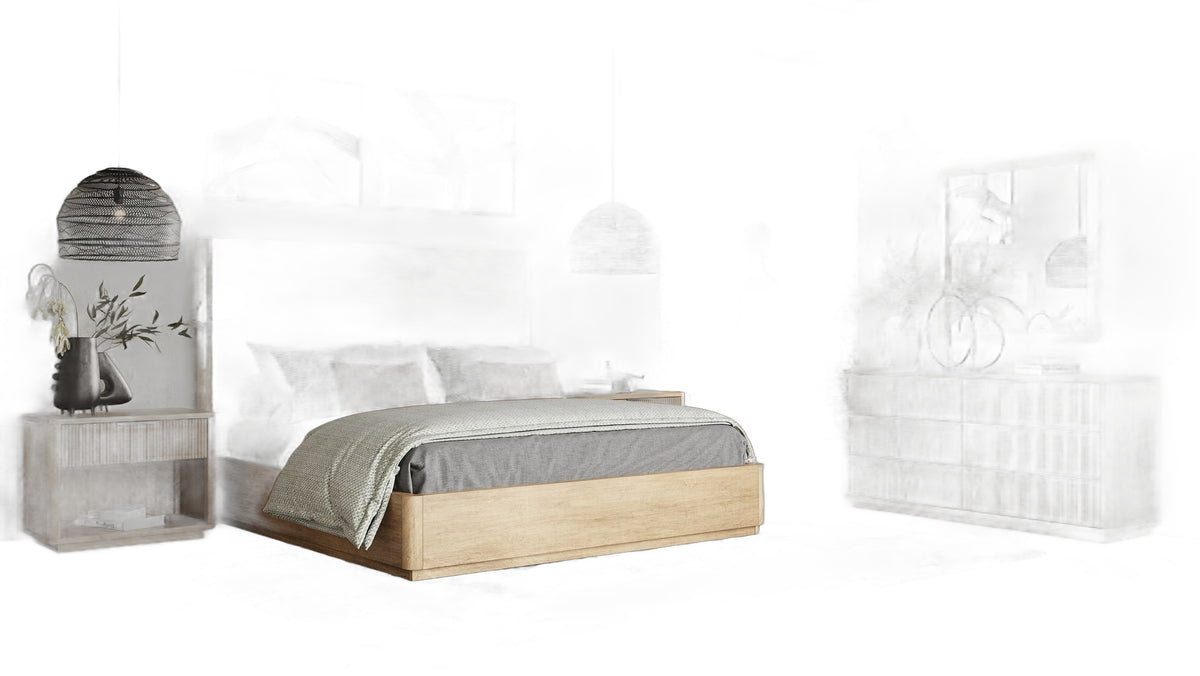 Santa Monica - Modern Natural Oak Bed