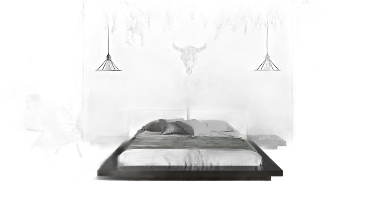 Tokyo - Eastern King Contemporary Black and Grey Platform Bed