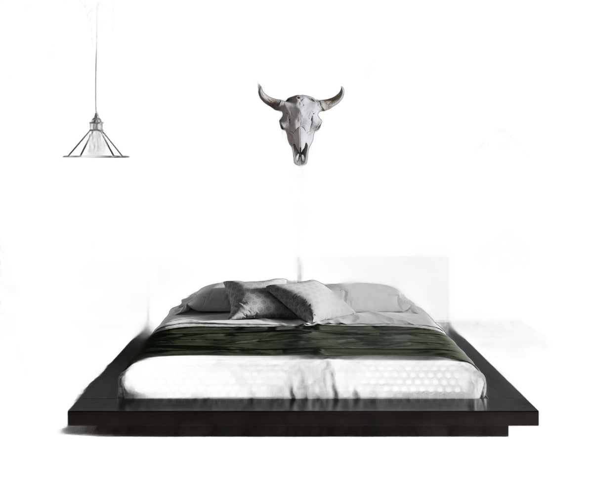 Tokyo - Contemporary Black and White Platform Bed