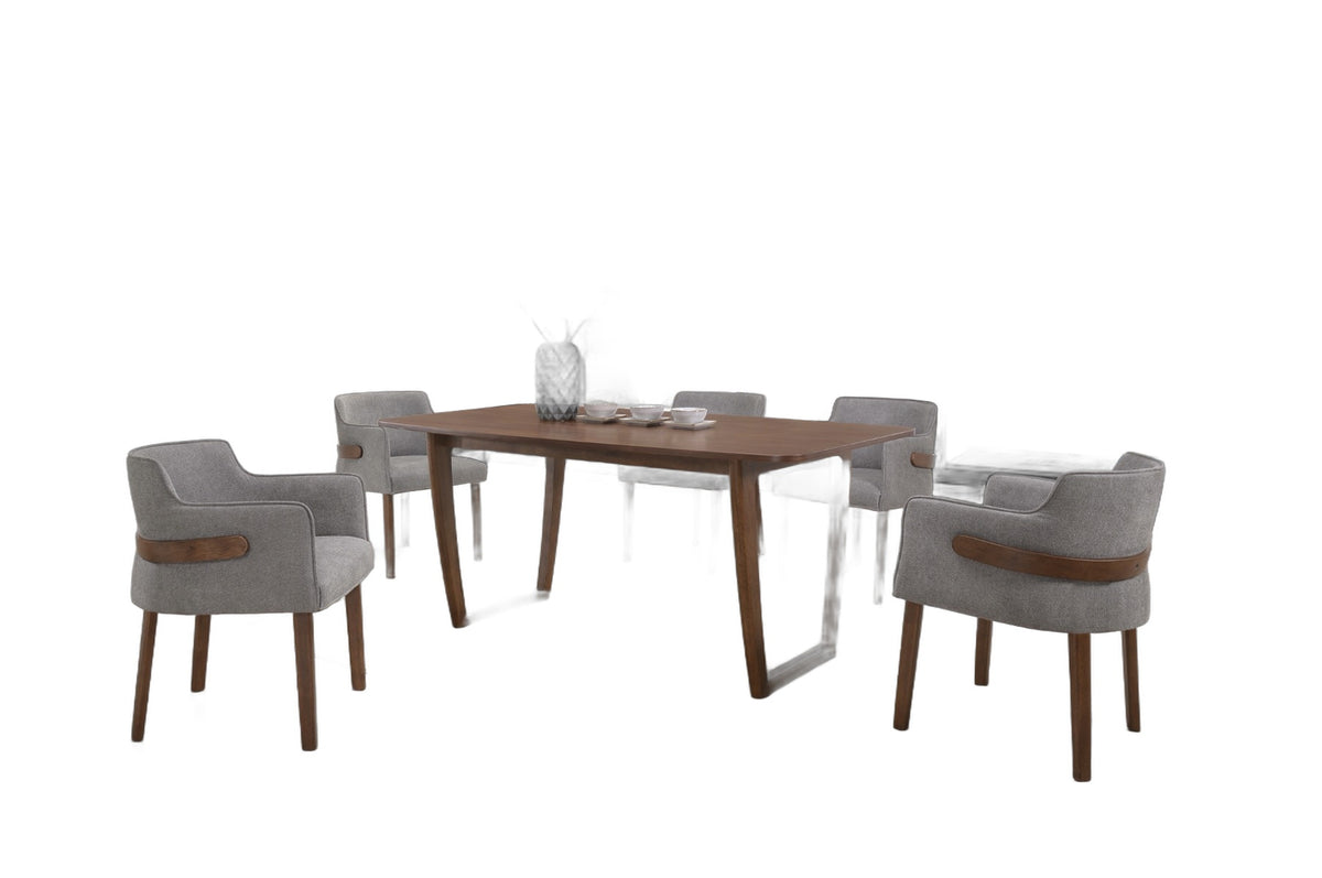 Jordan Modern Grey & Walnut Dining Chair (Set of 2)