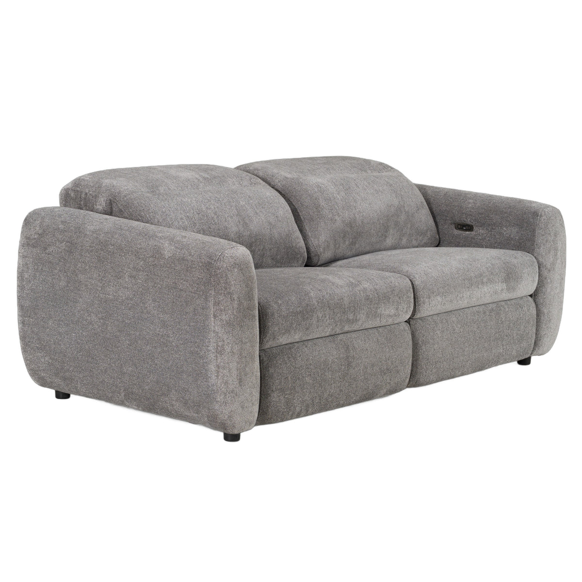 Brevig - Modern Grey Fabric Sofa w/ 2 Recliners