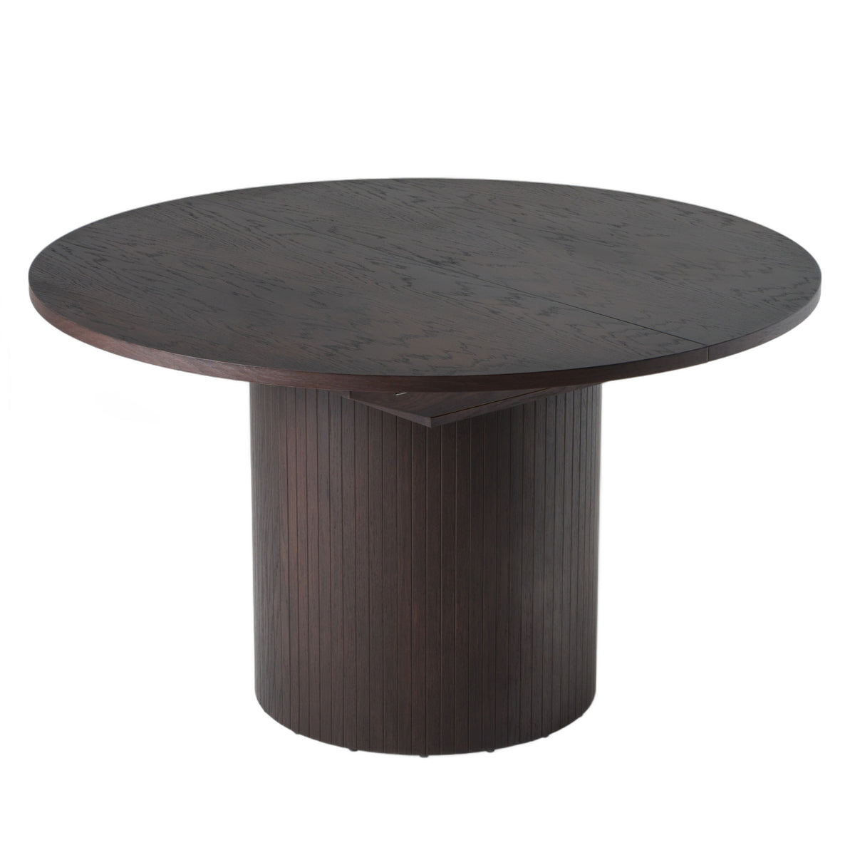 Miami - Modern Brown Round Dining Table with Extension