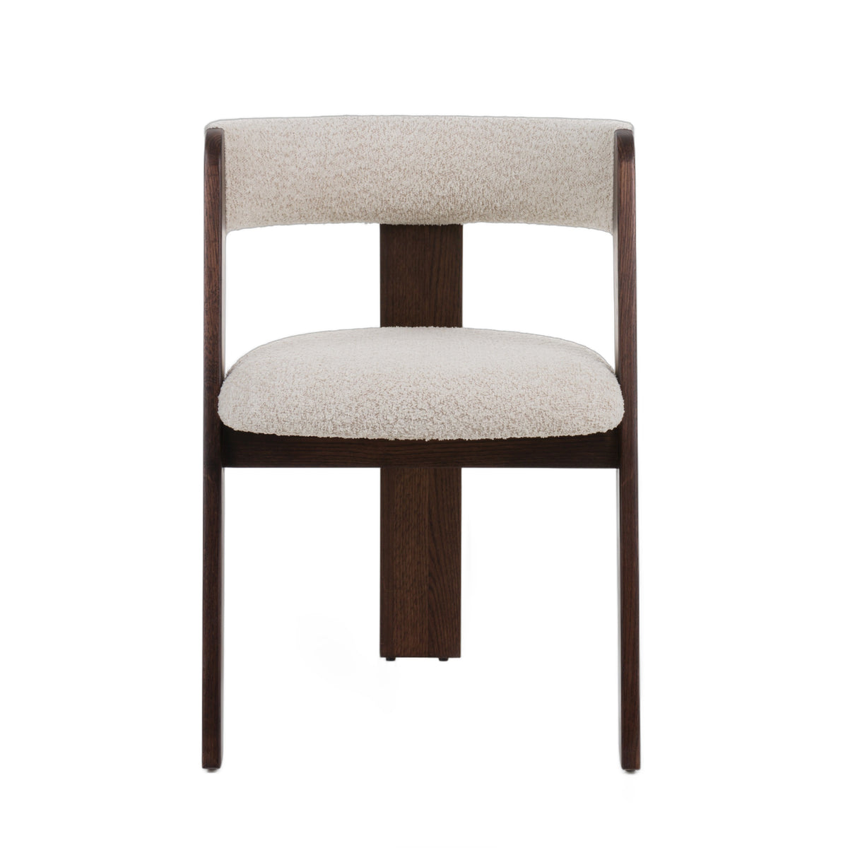 Washington - Modern Cream Fabric + Brown Oak Dining Chair (Set of 2)