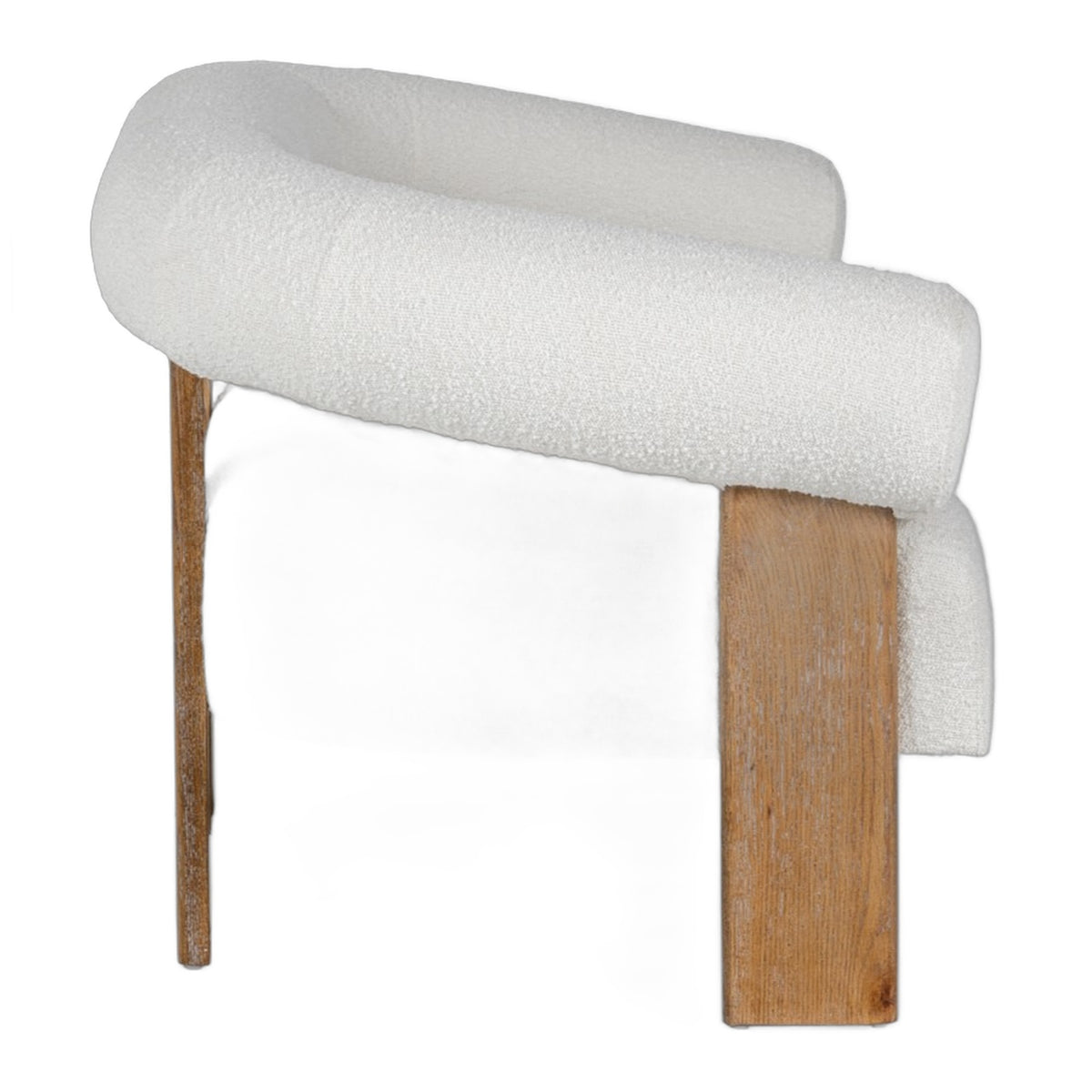 Aledo - Modern Off-White Fabric + Oak Loveseat