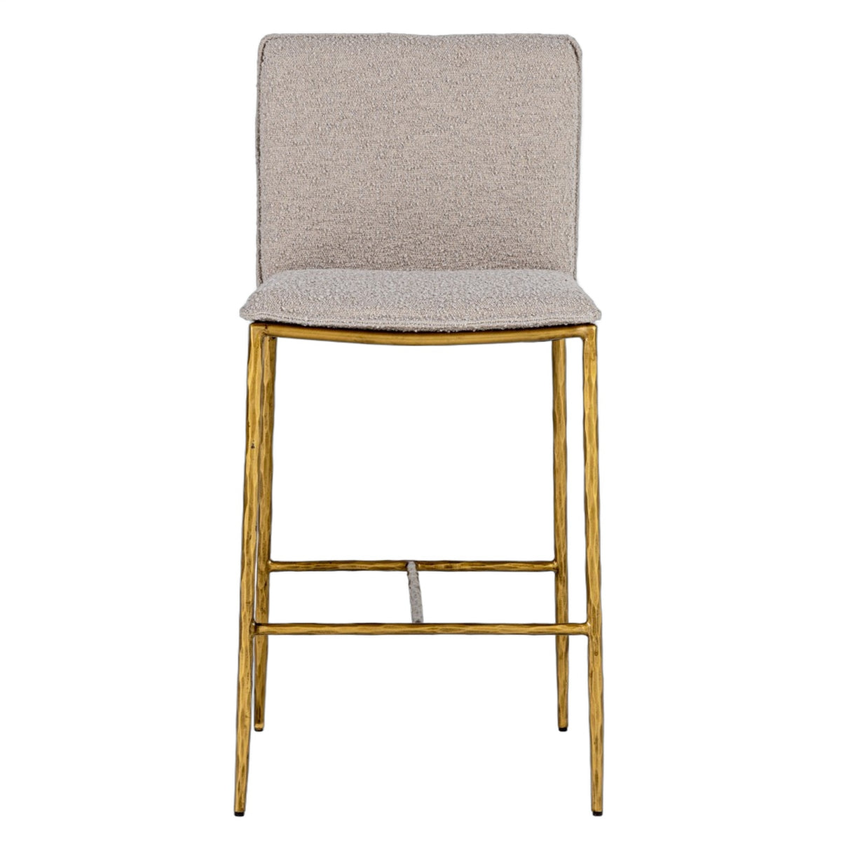Atlanta - Modern Beige Fabric & Brass Counter Chair