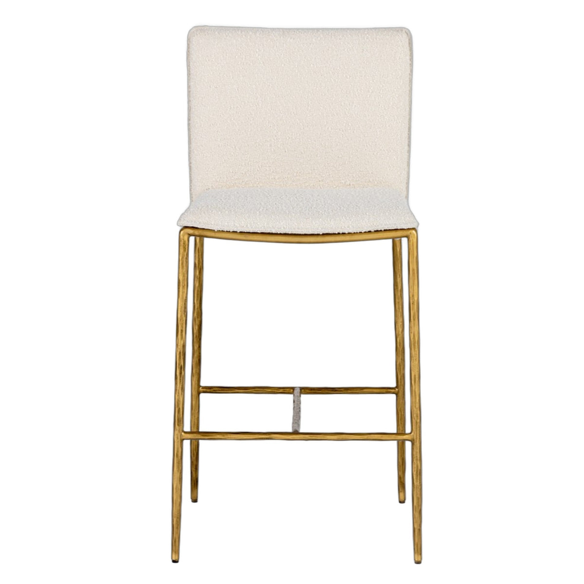 Atlanta - Modern Off-White Fabric & Brass Counter Chair
